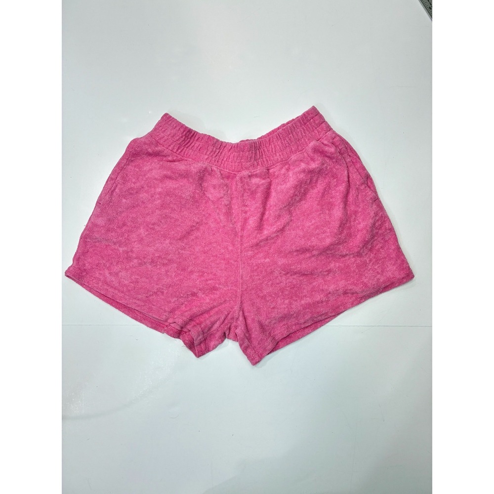 Hollister Pink Terry Cloth Ultra High-Rise Shorts Womens Small Relaxed Casual